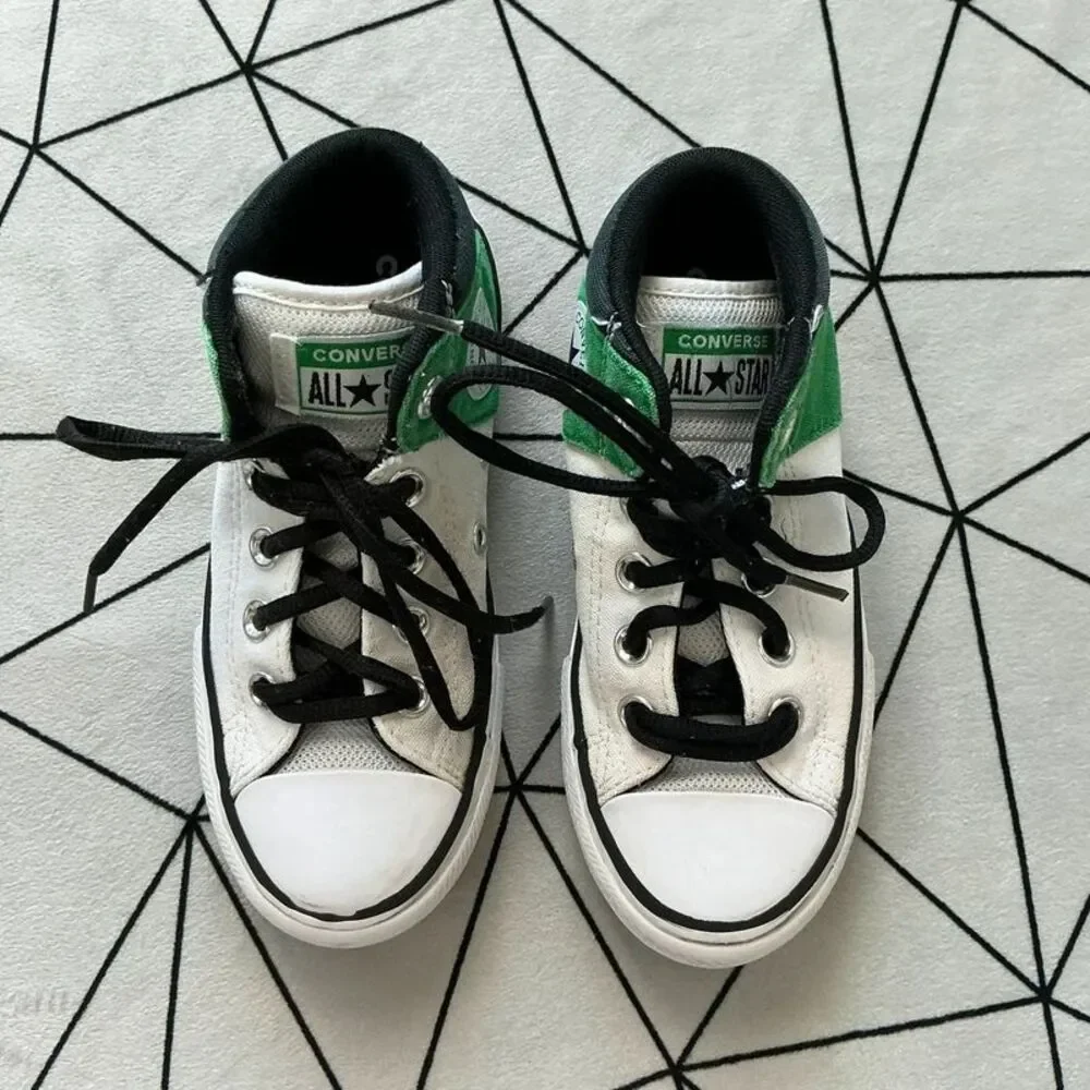Converse Chuck Taylor All Star Mid Green Black White Kids 13
